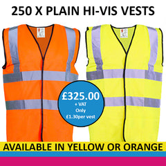 250 x Hi-Vis Vest - Plain
