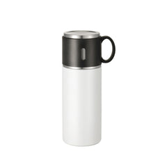 350ml Stainless Steel Bottle with Cup Lid - White
