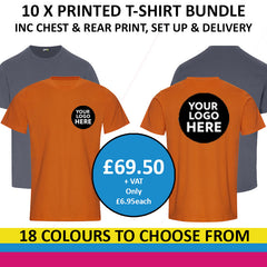 10 x Rtx Pro T-Shirts inc Chest & Rear Print