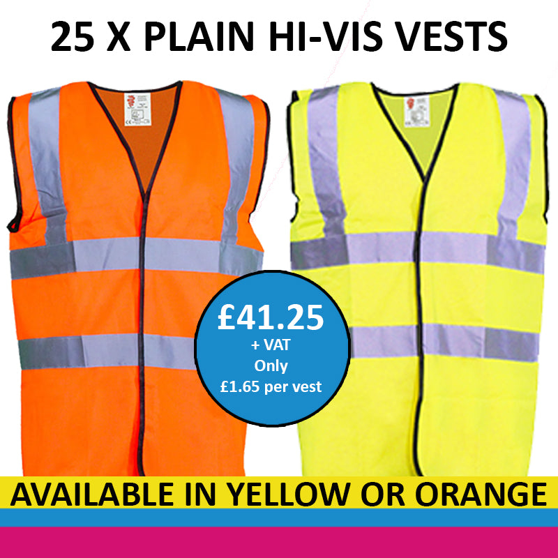 25 x Hi-Vis Vest - Plain