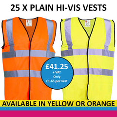 25 x Hi-Vis Vest - Plain
