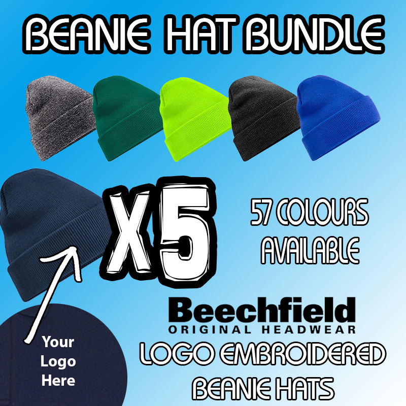 5 x Beechfield Original Cuffed Beanie *£39.96exc vat* inc embroidered Logo