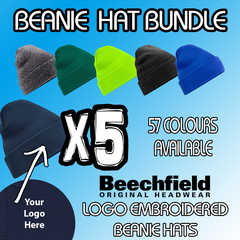 5 x Beechfield Original Cuffed Beanie *£39.96exc vat* inc embroidered Logo