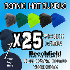 25 x Beechfield Original Cuffed Beanie *£146.25exc vat* inc embroidered Logo