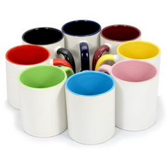 Coloured Rim & Handle Mug Multi-choice colour options -  *From £2.10 ex vat