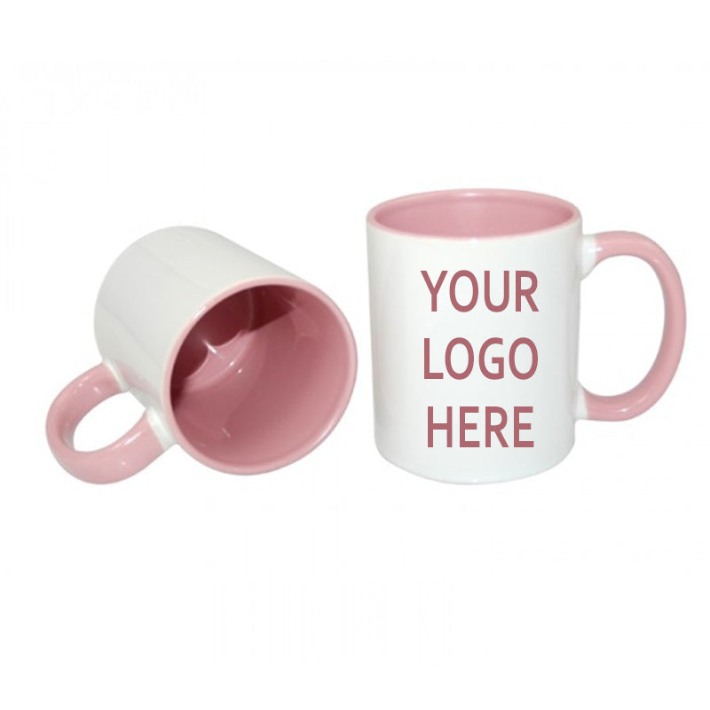 Pink coloured Inner & Handle Mug